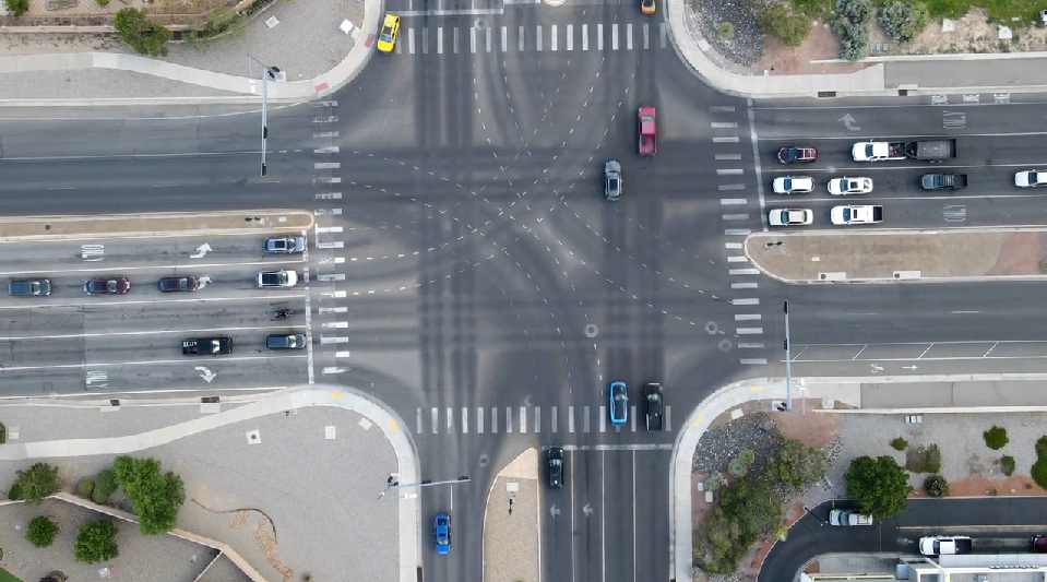 Aerial view of Kenya intersection